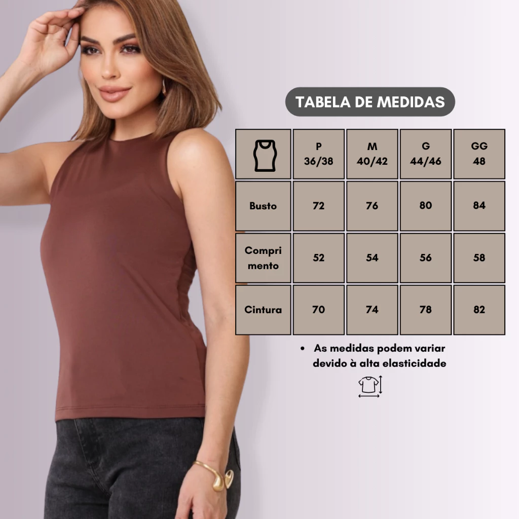 Kit 2 Regatas Blusinhas Feminina Suplex Forro Duplo Tendência Moda Blogueira