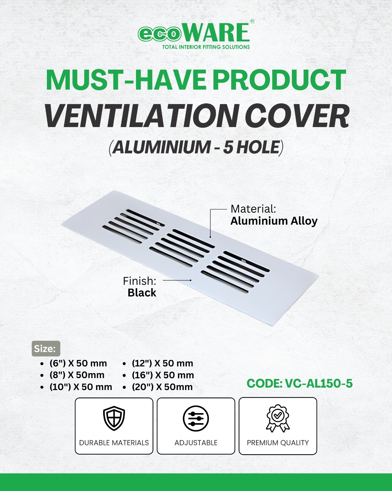 ECOWARE - LUBANG HAWA ALUM. - SILVER / ANODIZE