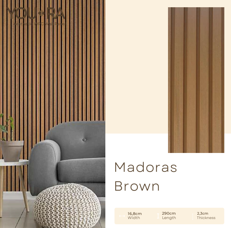 YOURA - WPC PANEL WA SERIES - MADORAS BROWN - 16,8 CM X 290 CM