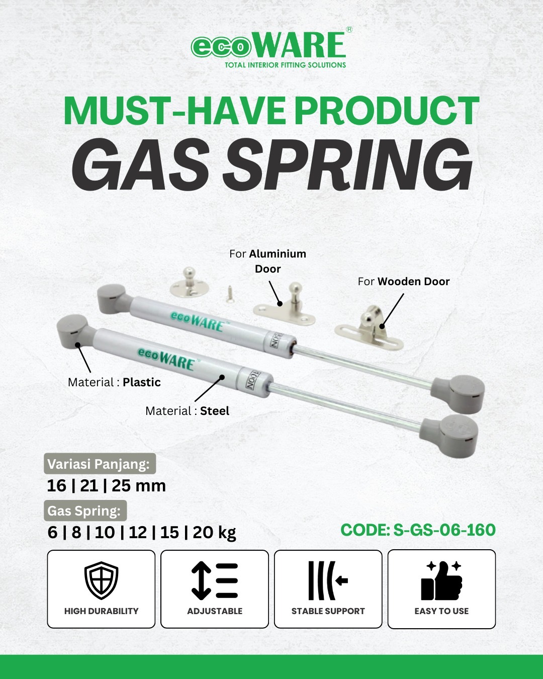ECOWARE - GAS SPRING HIDROLIK