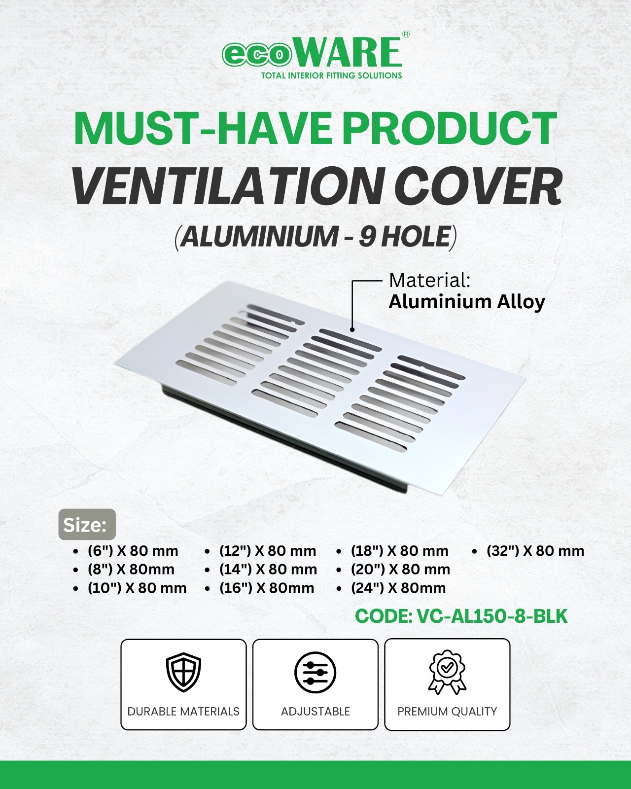 ECOWARE - LUBANG HAWA ALUM. - SILVER / ANODIZE
