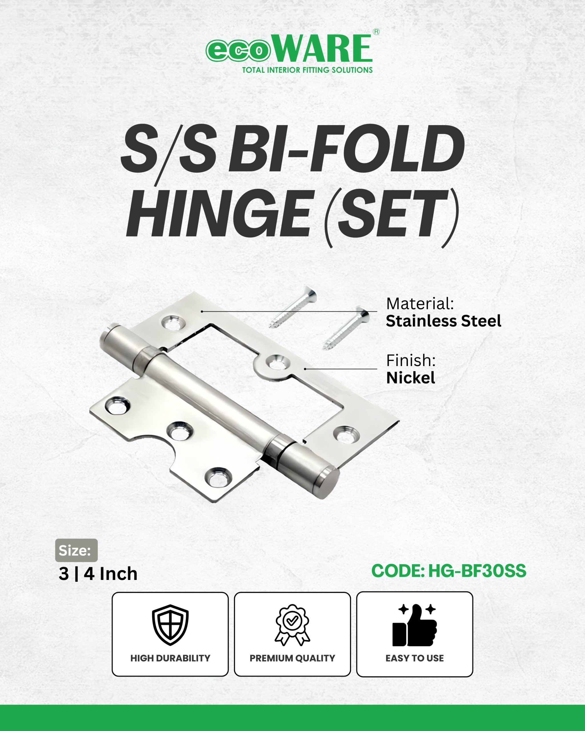 ECOWARE - S/S BI-FOLD HINGE
