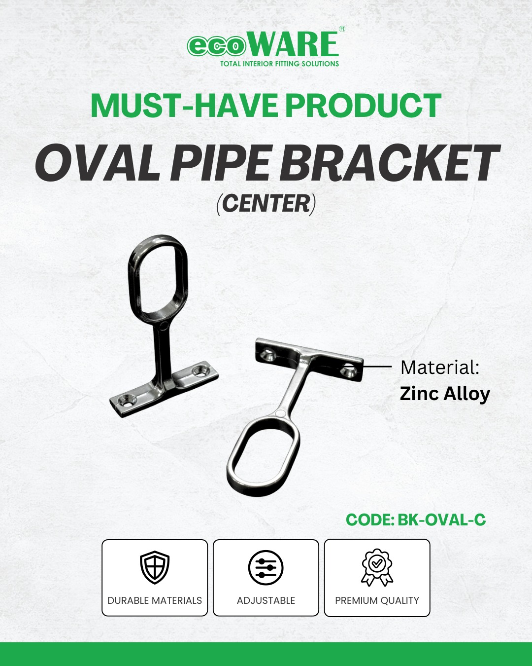 ECOWARE - BRACKET GANTUNG OVAL - TENGAH
