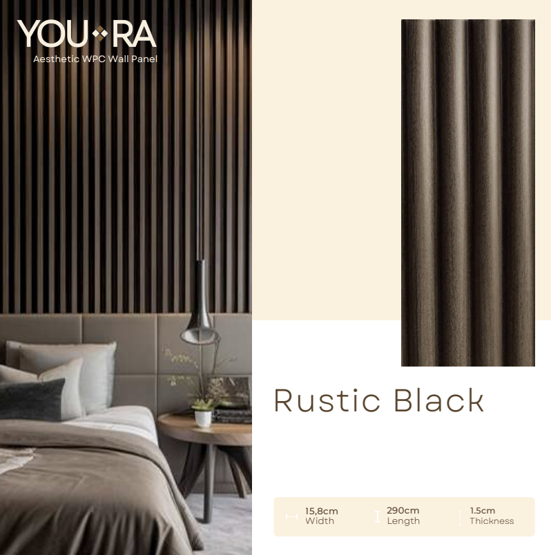 YOURA - WPC PANEL WA SERIES - RUSTIC BLACK - 16,8 CM X 290 CM