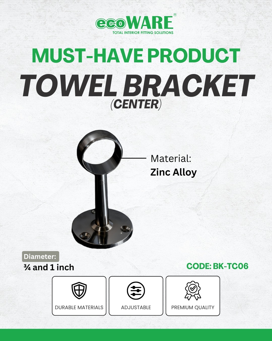 ECOWARE - BRACKET GANTUNG BULAT - TENGAH