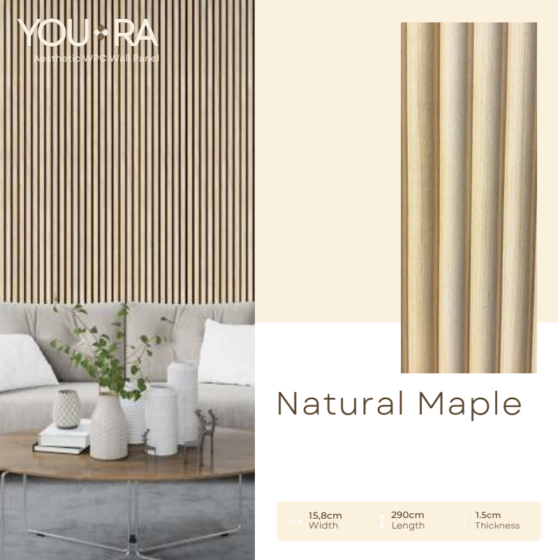 YOURA - WPC PANEL WA SERIES - NATURAL MAPLE - 16,8 CM X 290 CM