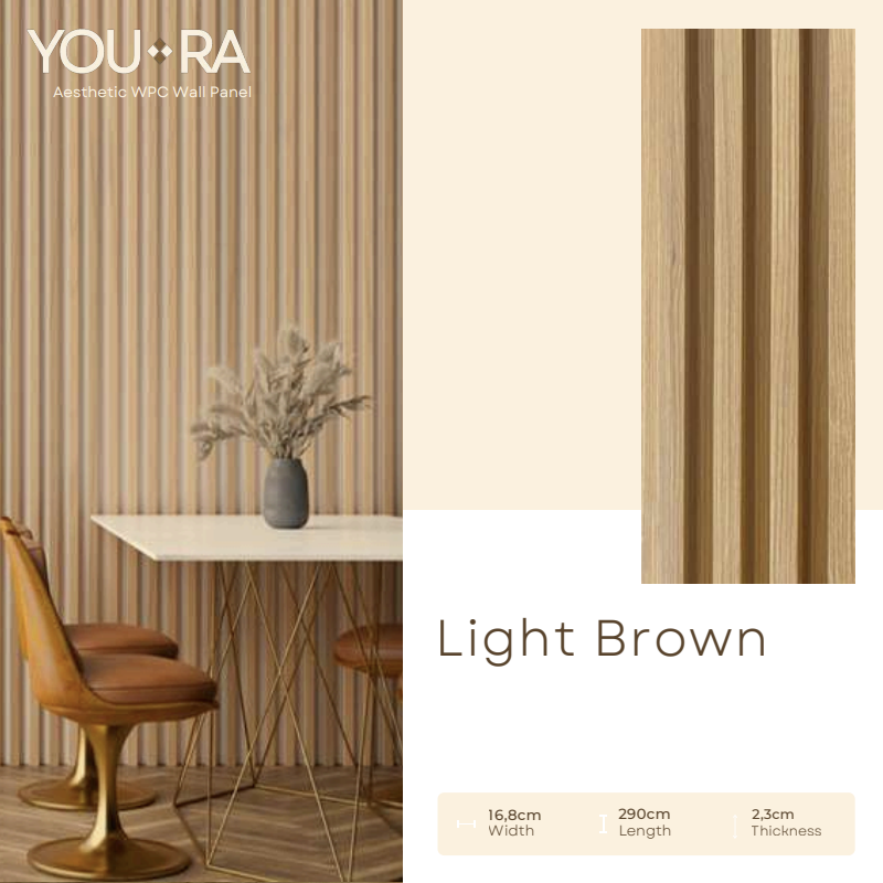 YOURA - WPC PANEL WA SERIES - LIGHT BROWN - 16,8 CM X 290 CM