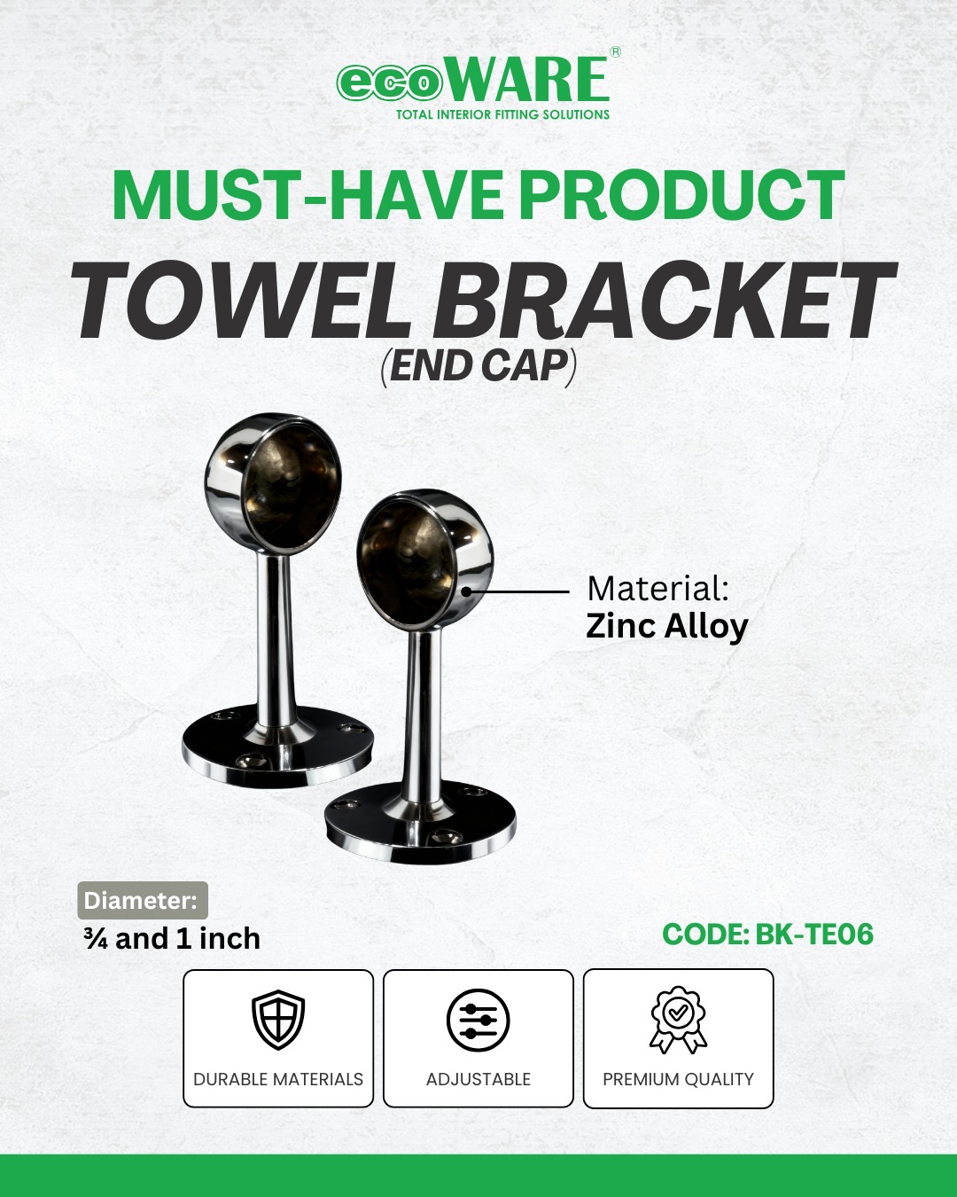 ECOWARE - BRACKET GANTUNG BULAT - PINGGIR