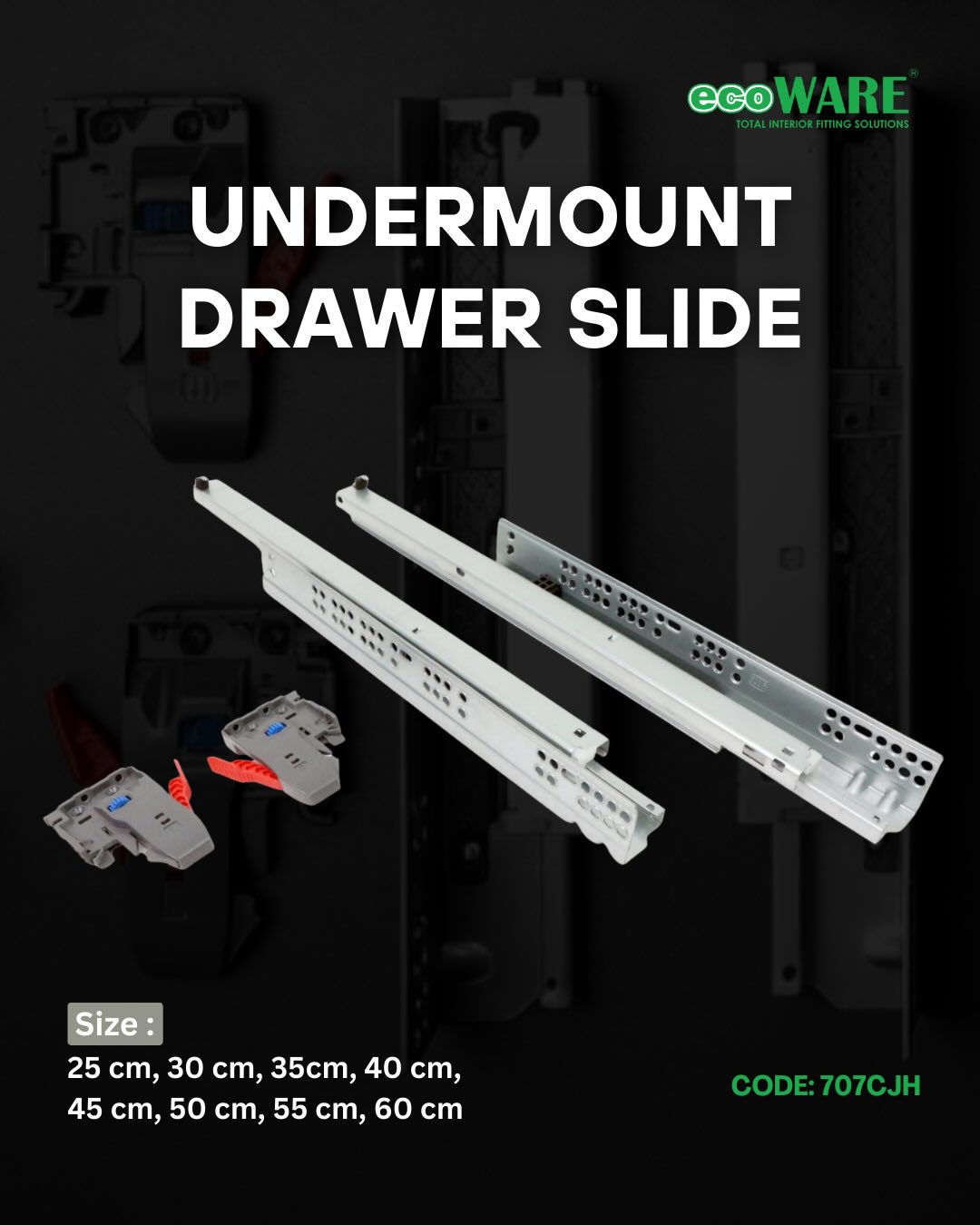 ECOWARE - REL TANDEM SOFTCLOSE FULL EXT WITH CLIP ON