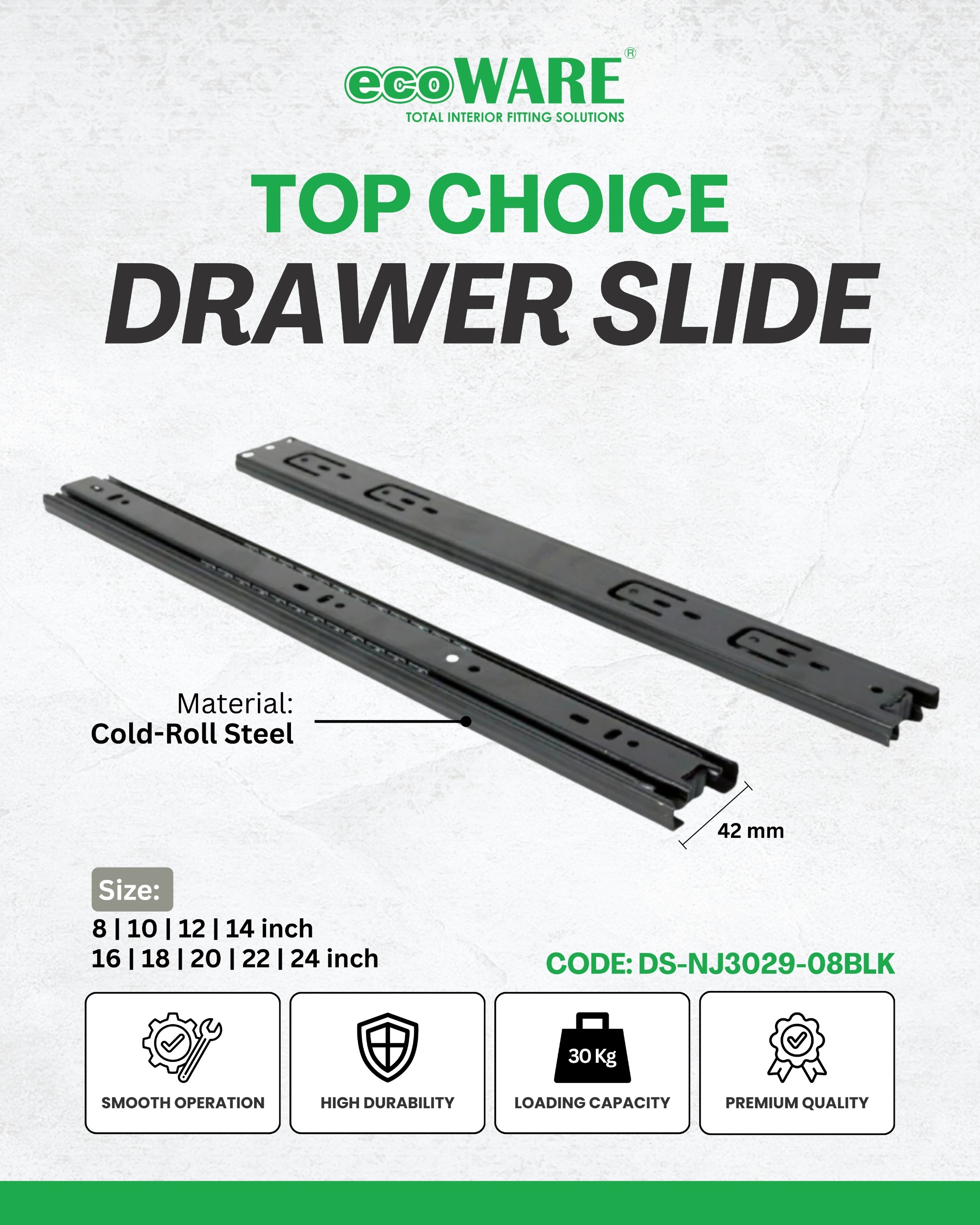 ECOWARE - REL DOUBLE TRACK FULL EXT 45MM