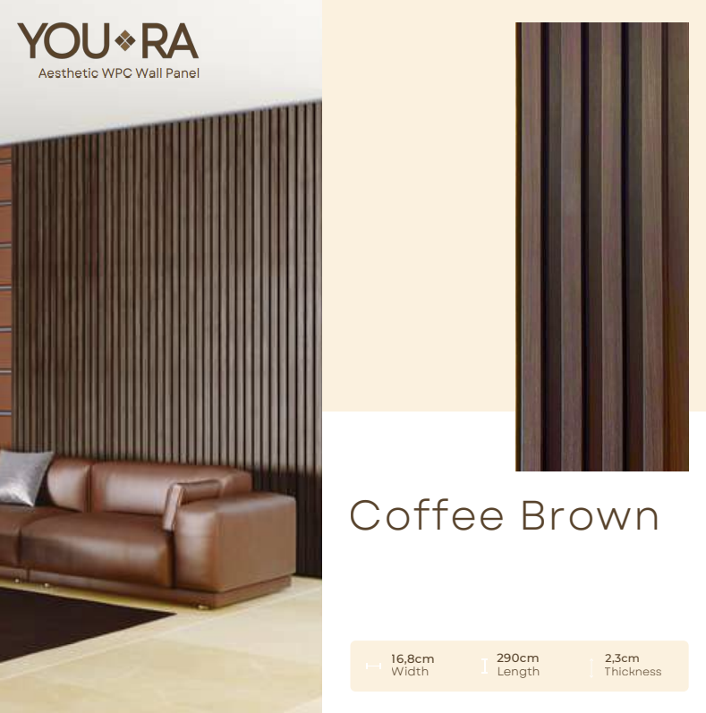 YOURA - WPC PANEL WA SERIES - COFFEE BROWN - 16,8 CM X 290 CM