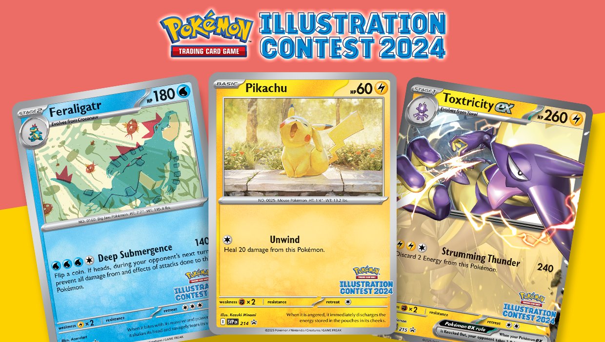 Feraligatr SVP213, Pikachu SVP214, Toxtricity ex SVP215 Illustration Contest 2024 (SEALED)