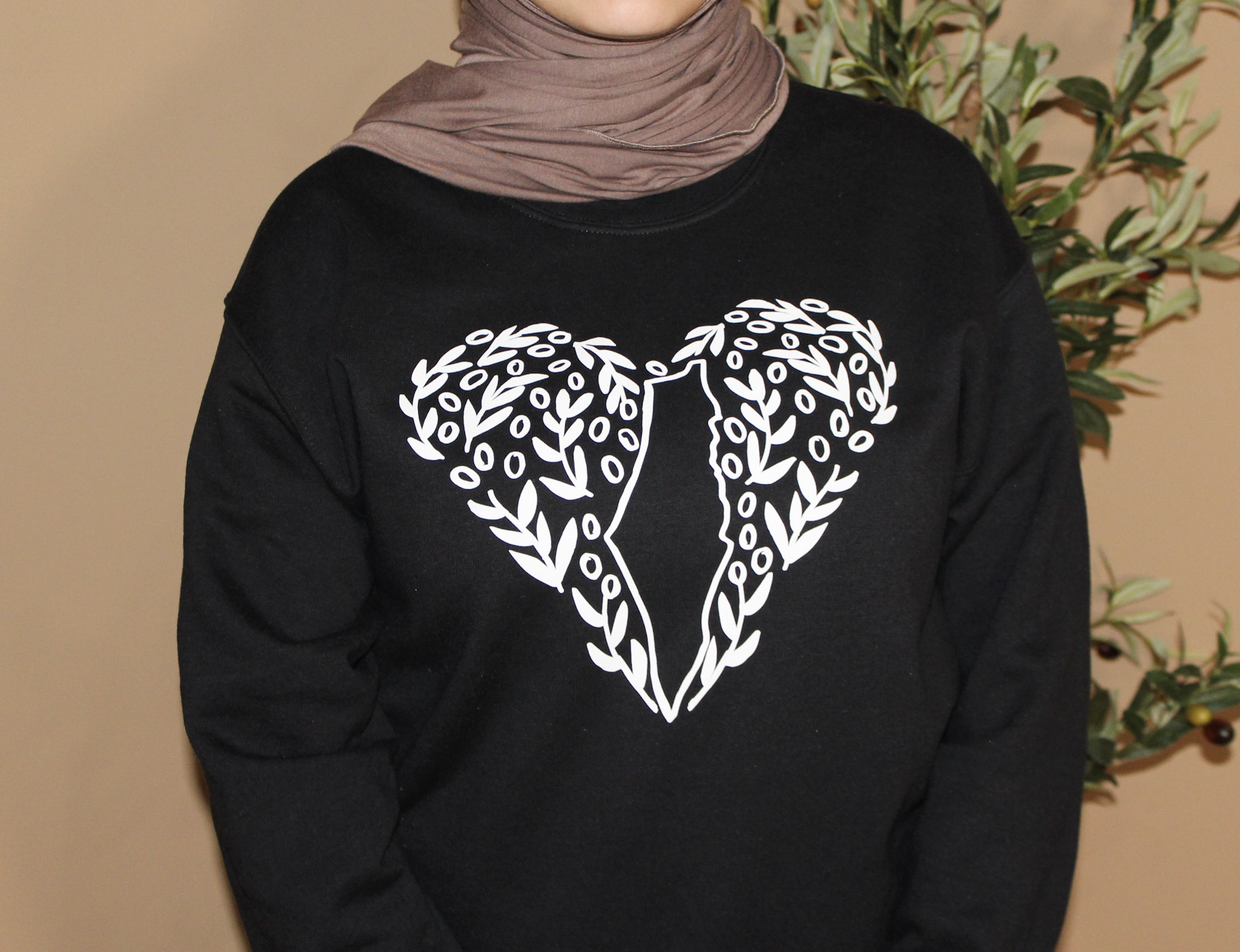 Olive Palestine Crewneck