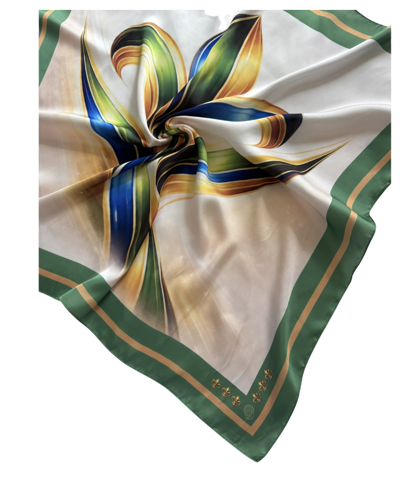 Heritage Scarf -Emerald Lily