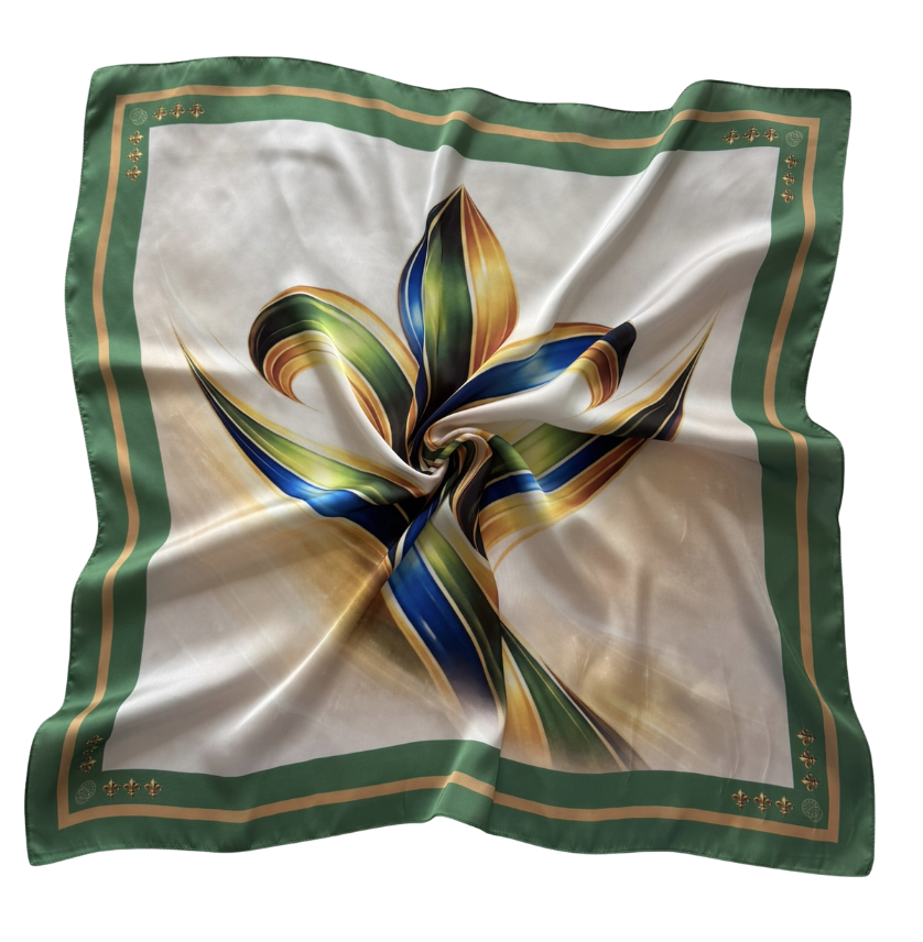 Heritage Scarf -Emerald Lily