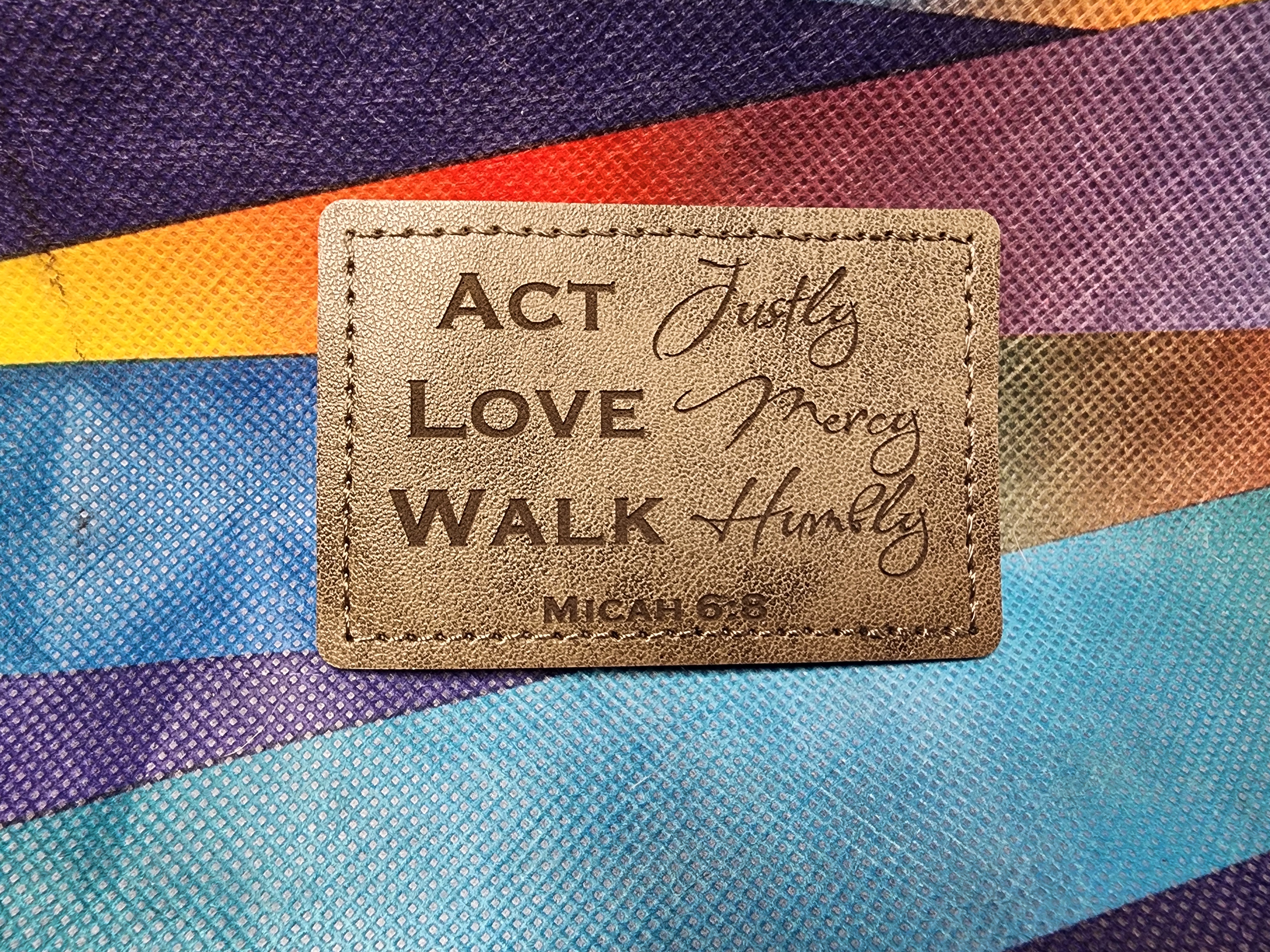 Act Justly Leatherette Patch - 2 inches x 3 inches
