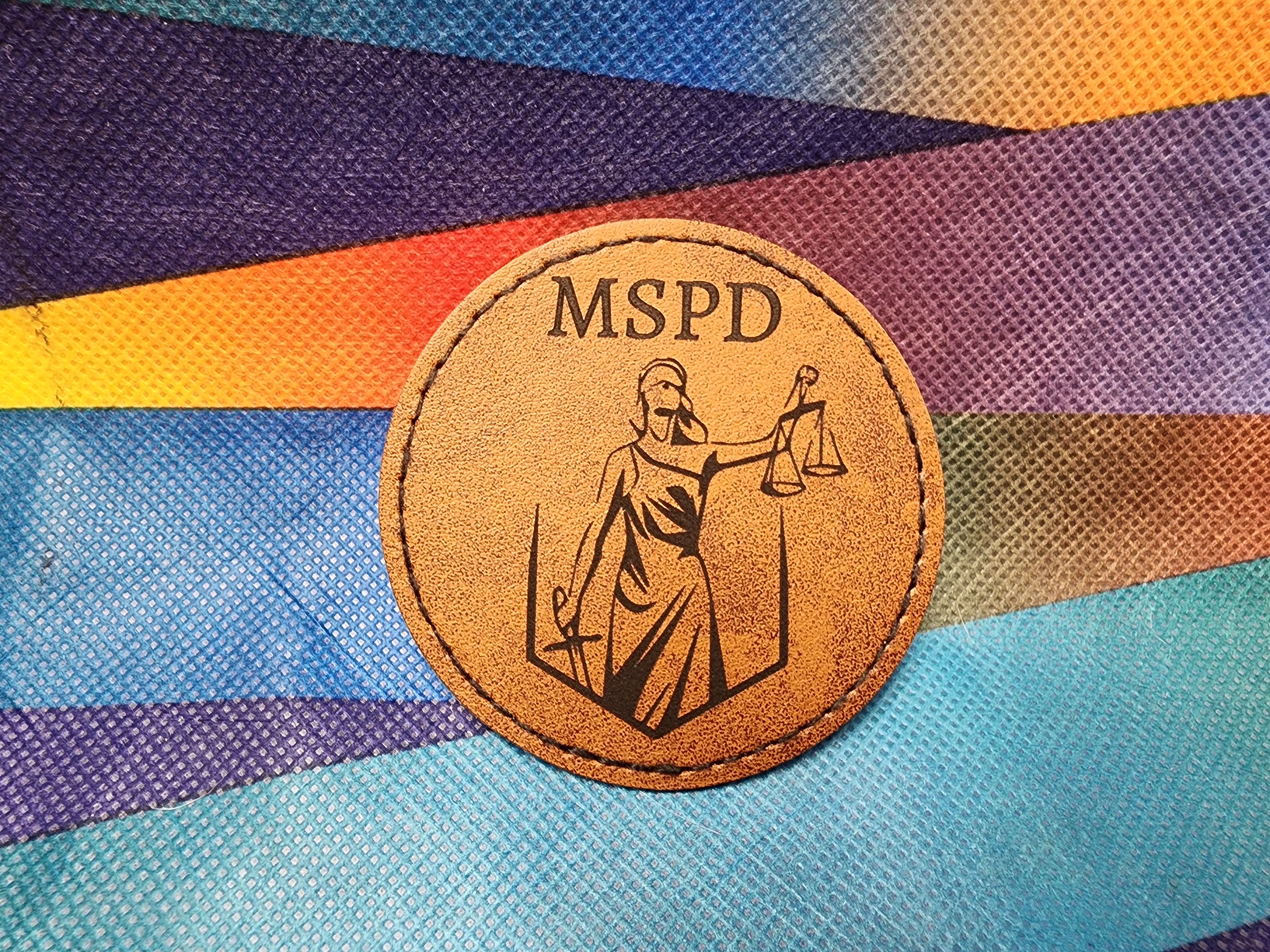 Lady Justice Leatherette Patch - 2.5 inch x 2.5 inch