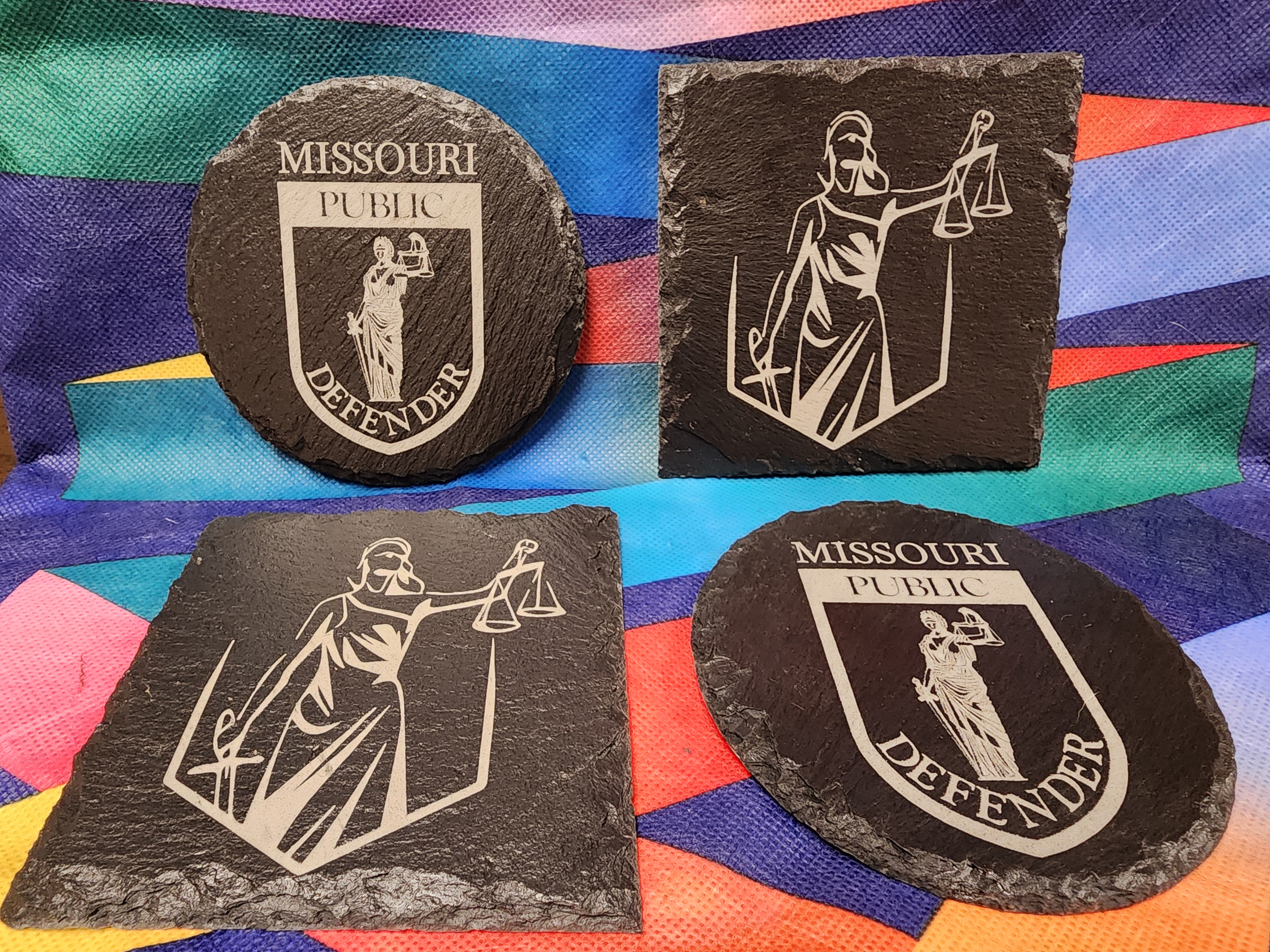 Slate Coasters, Mixed, Set of 4 - DEFENDER Series