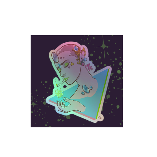 Goddess Smoke Holographic 4" stickers