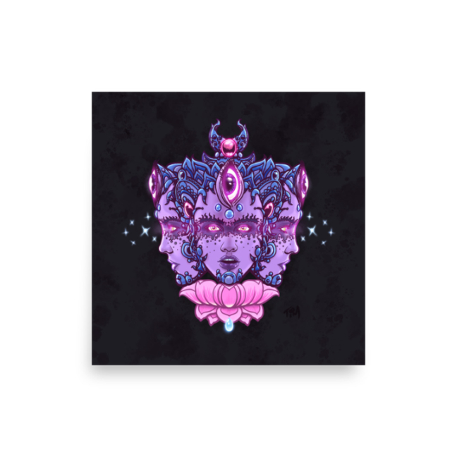 Triple Goddess Blossom 14x14" Print