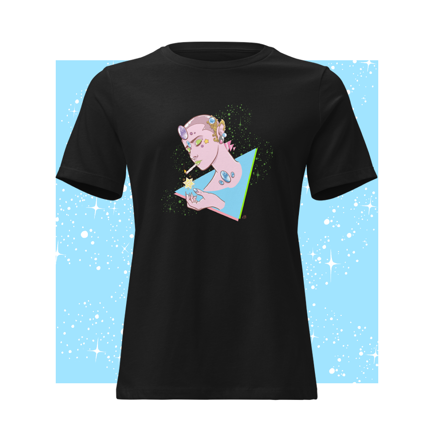 Goddess Smoke - 100% Cotton Women's Relaxed T-Shirt