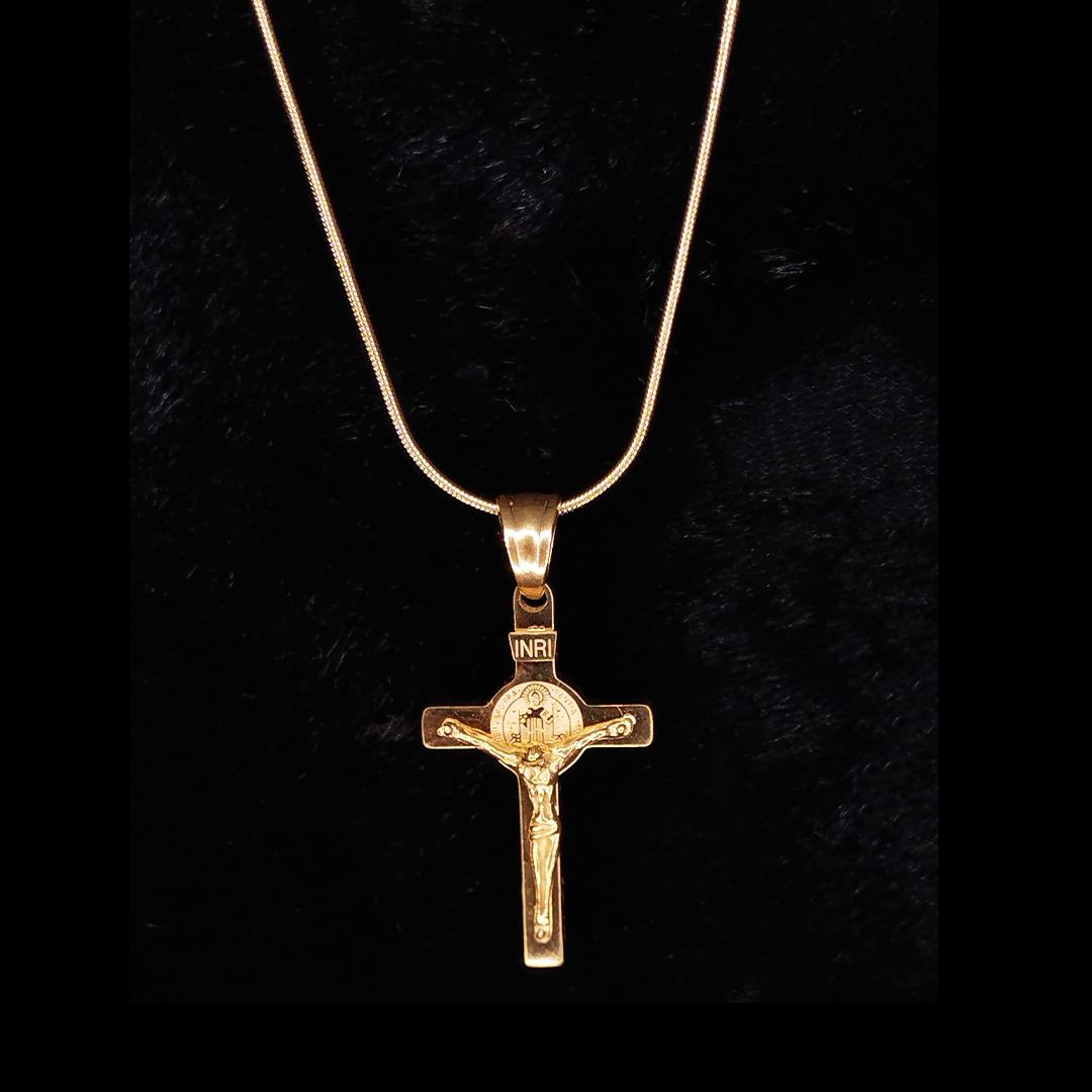 Kalung Salib Stainless Steel Gold