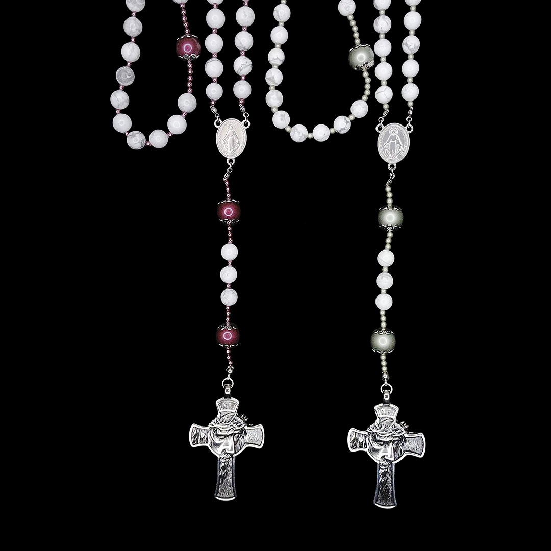 Rosario Batu Alam Putih 8 mm