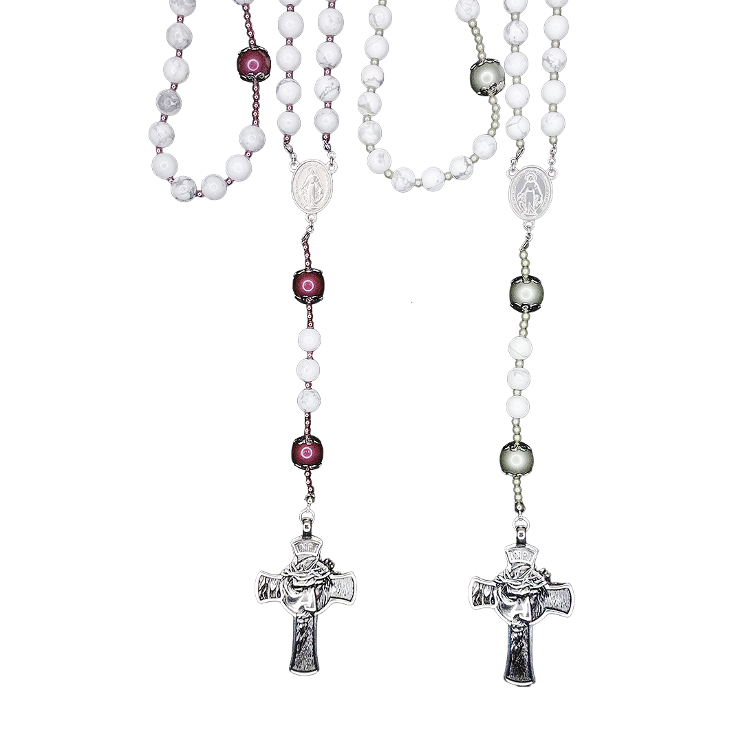 Rosario Batu Alam Putih 8 mm