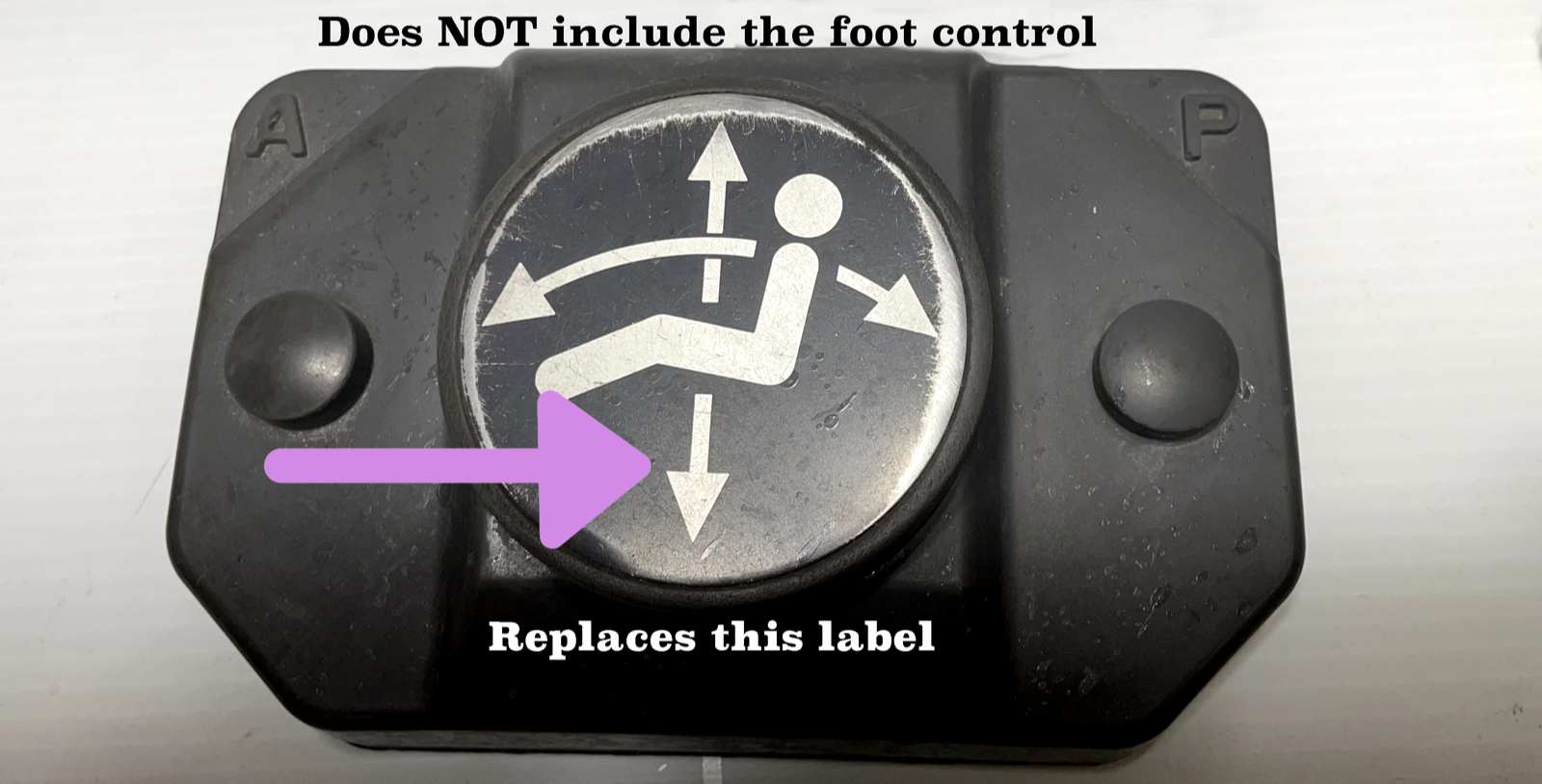 BELMONT DENTAL CHAIR POSITION LABEL FOR FOOT CONTROL BEL20, BEL10, BEL7