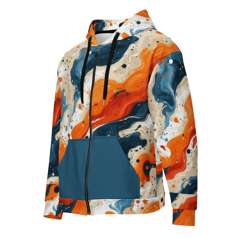 Abstract Swirl Zip Hoodie