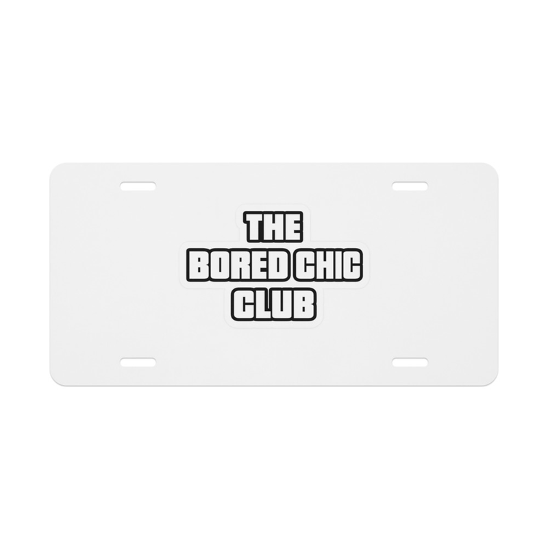 Vanity license plate The Bored Chic Club