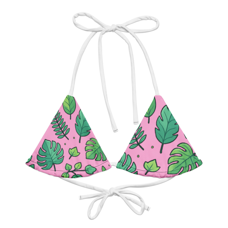 All-over print recycled string bikini top The Bored Chic Club