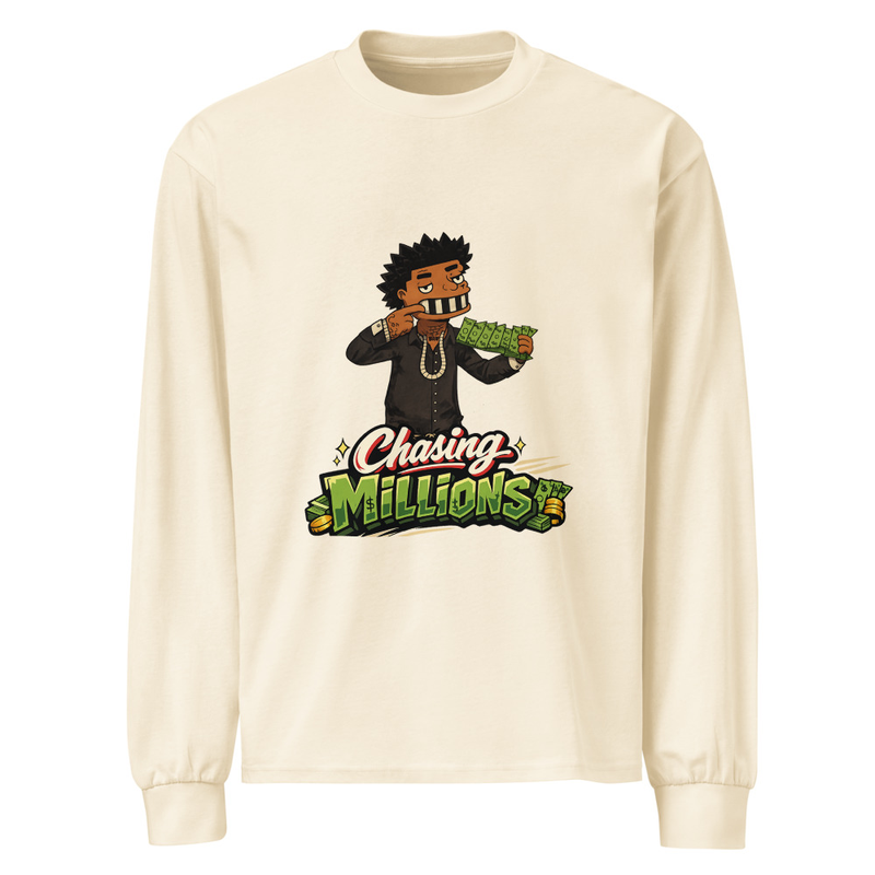 Premium heavyweight long sleeve shirt "chasing papers"