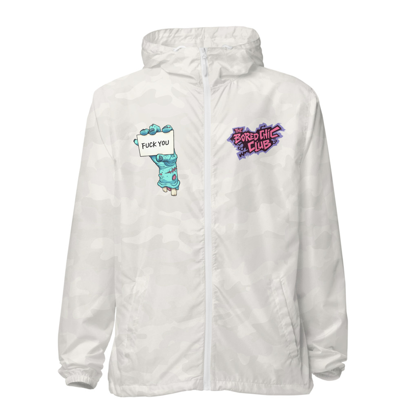 Unisex lightweight zip up windbreaker The Bored Chic Club