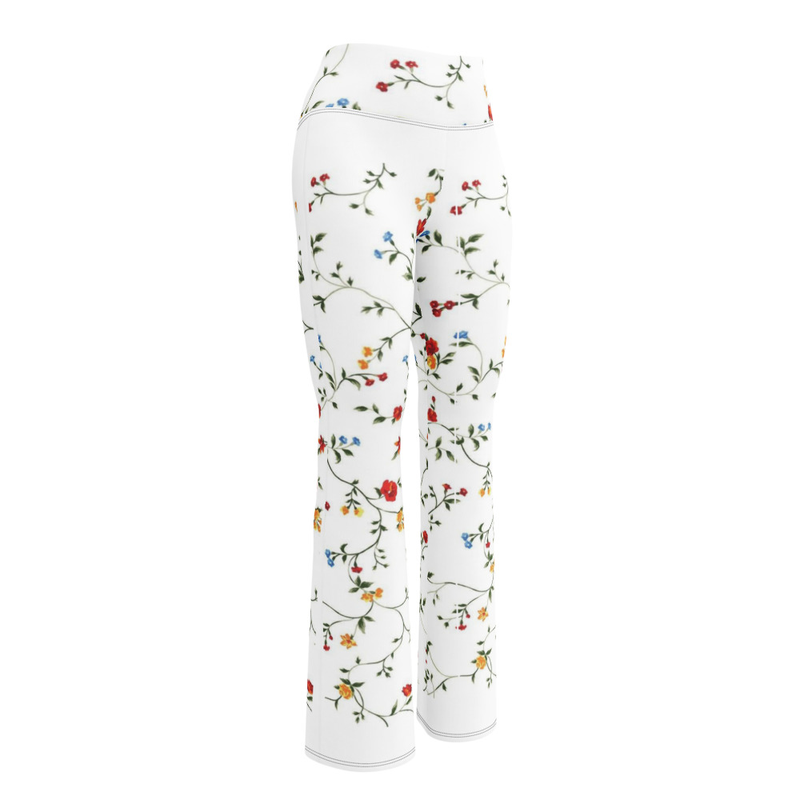 Floral Print High-Waisted Pants