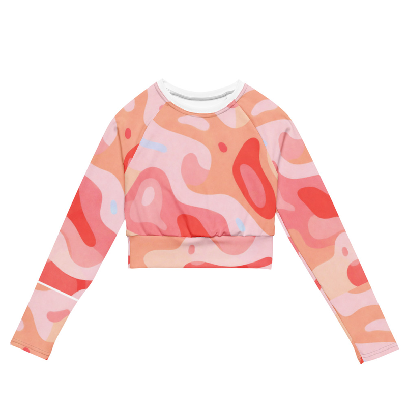 Recycled long-sleeve crop top