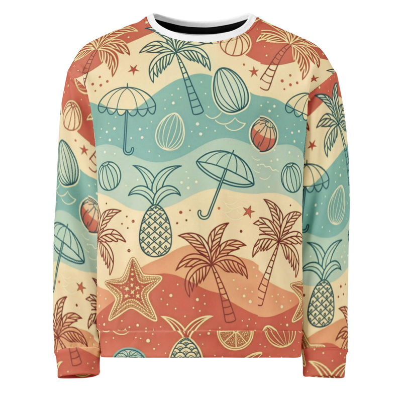 Tropical Beach Pattern Sweatshirt "Odo"