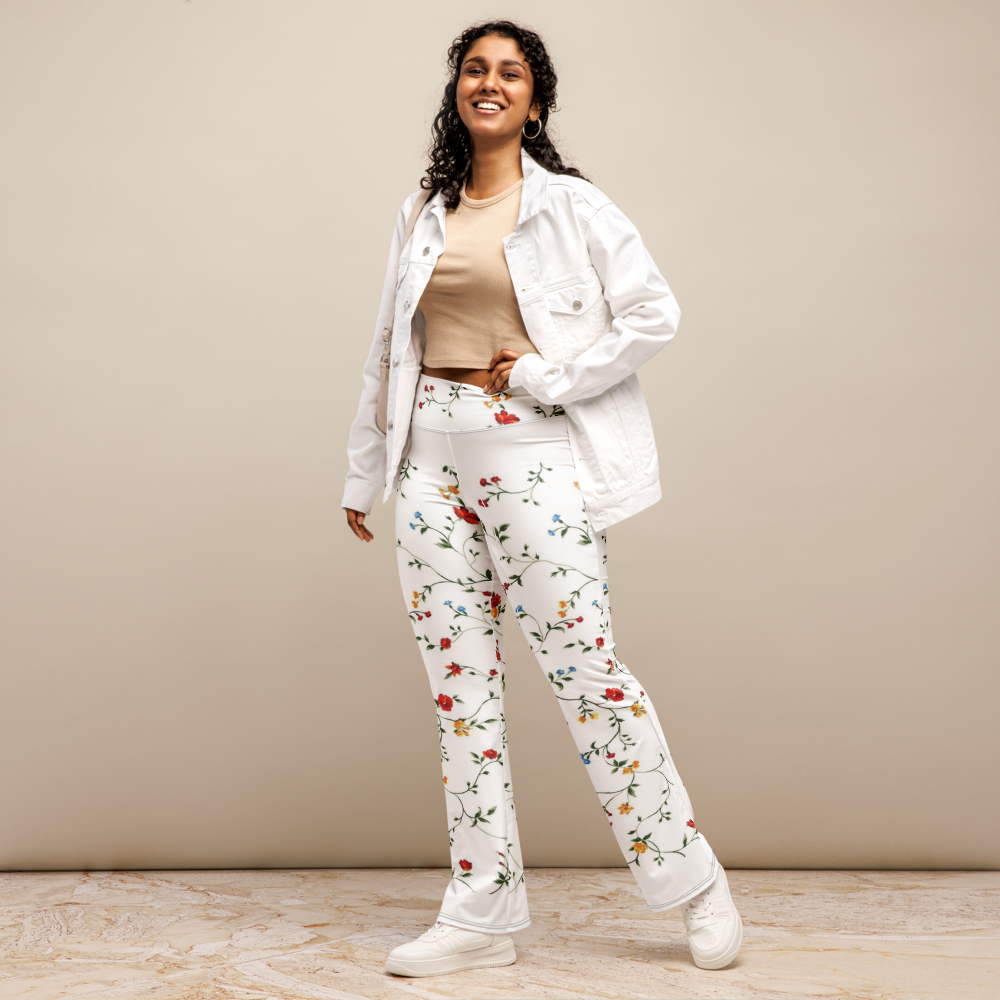 Floral Print High-Waisted Pants
