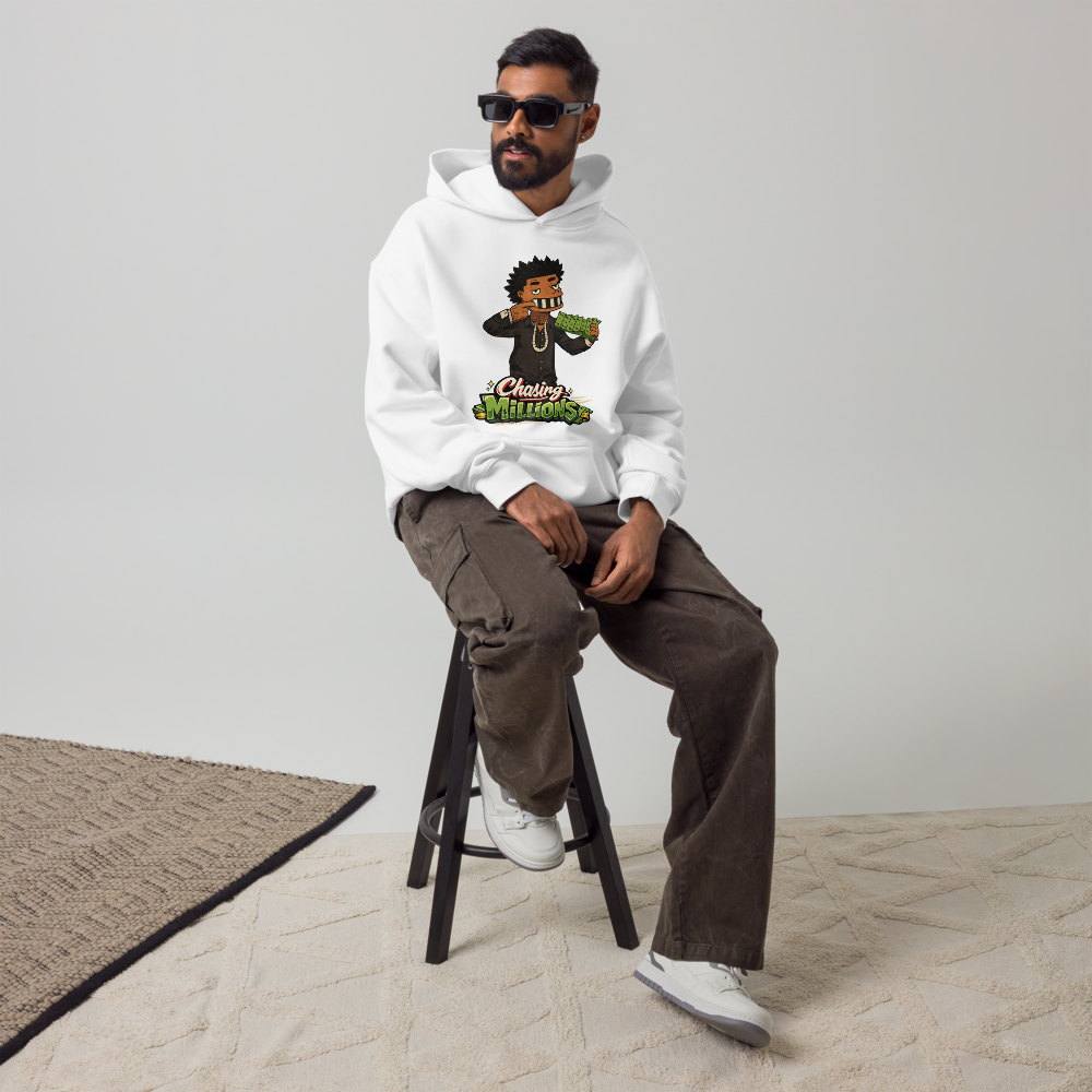 Unisex oversized hoodie "chasing papers"