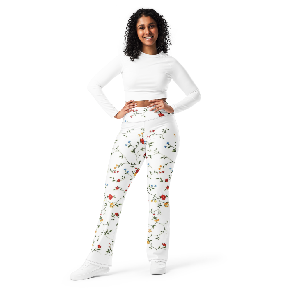 Floral Print High-Waisted Pants