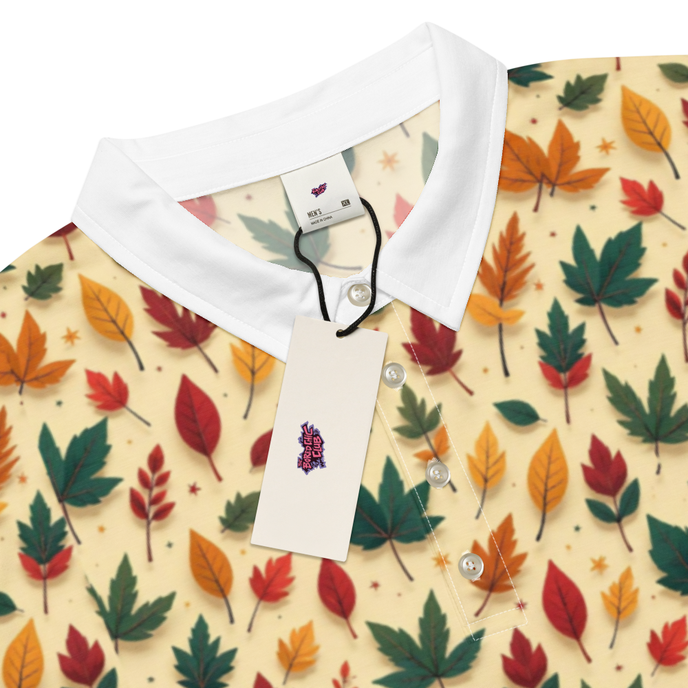 Autumn Leaves Print Polo Shirt