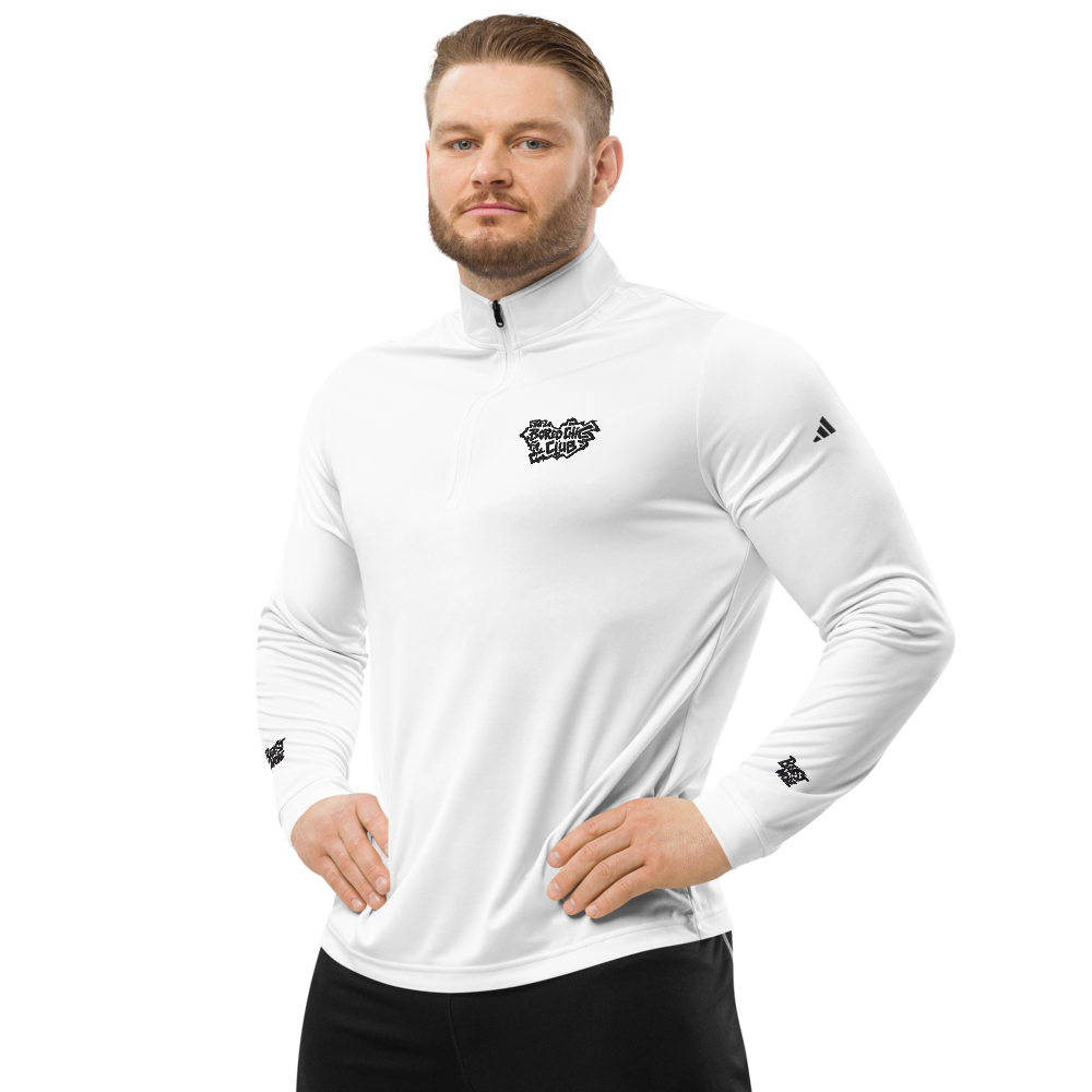 White Quarter-Zip Performance Pullover THE BORED CHIC CLUB