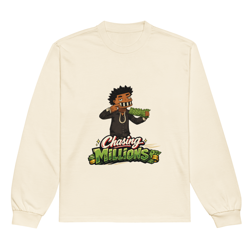 Premium heavyweight long sleeve shirt "chasing papers"