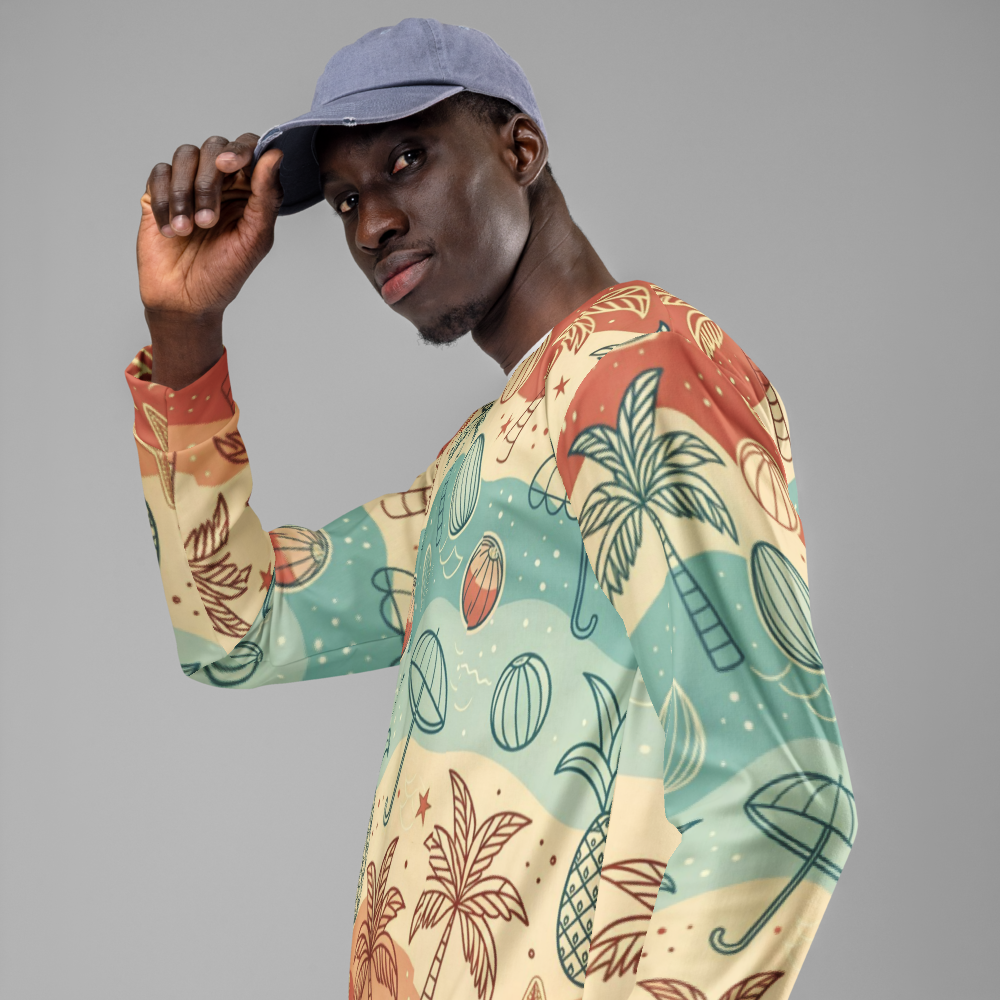 Tropical Beach Pattern Sweatshirt "Odo"