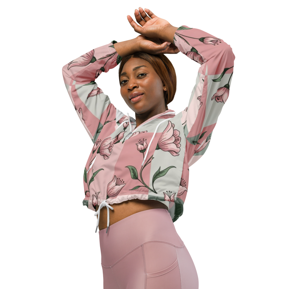 Floral Crop Windbreaker