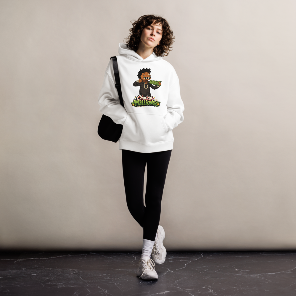 Unisex oversized hoodie "chasing papers"