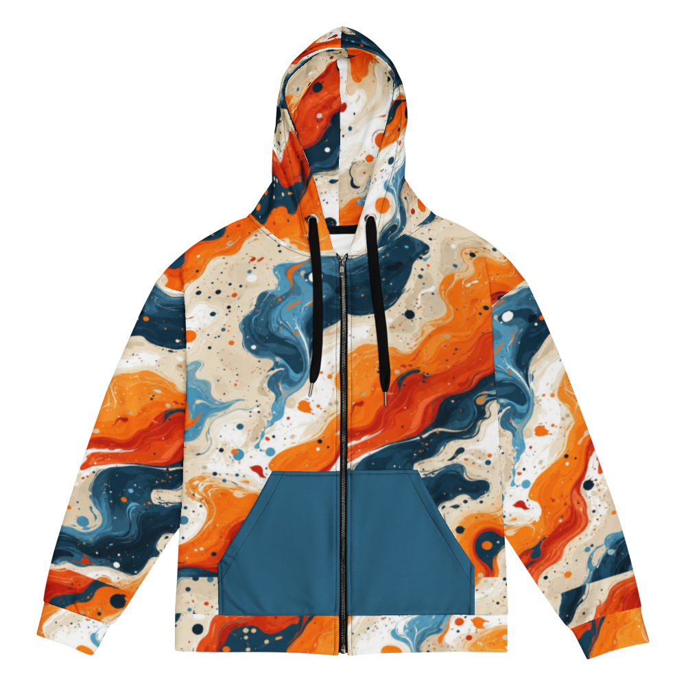 Abstract Swirl Zip Hoodie