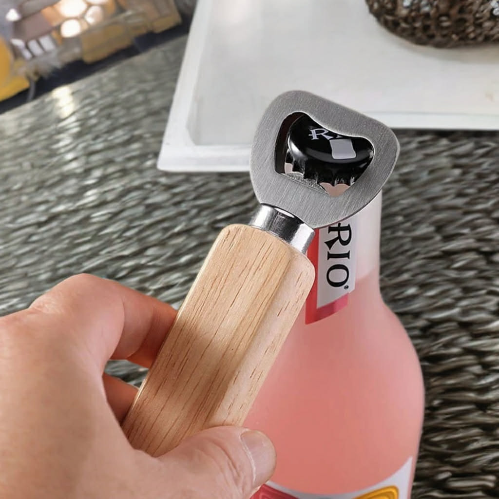 Wooden bottle opener