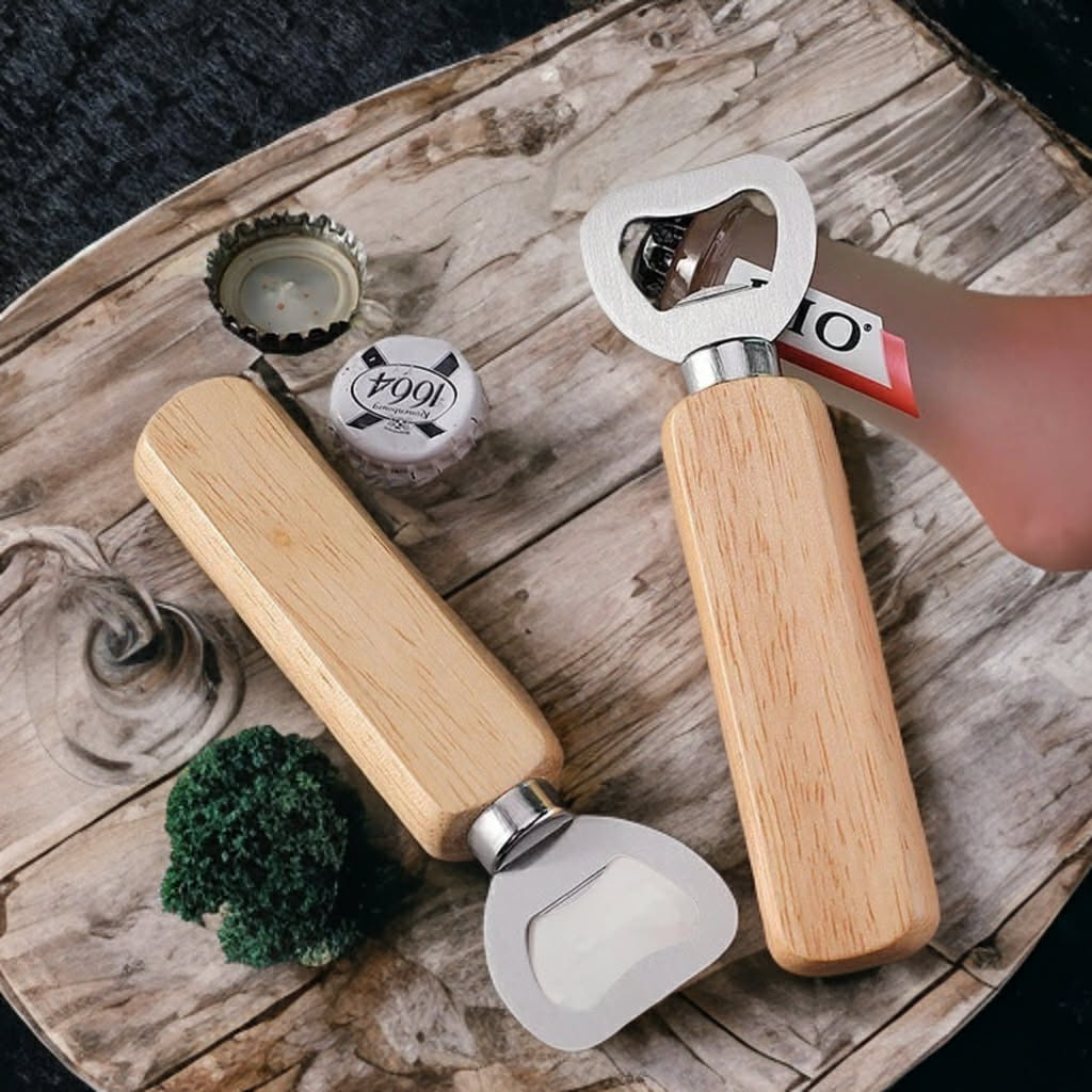 Wooden bottle opener