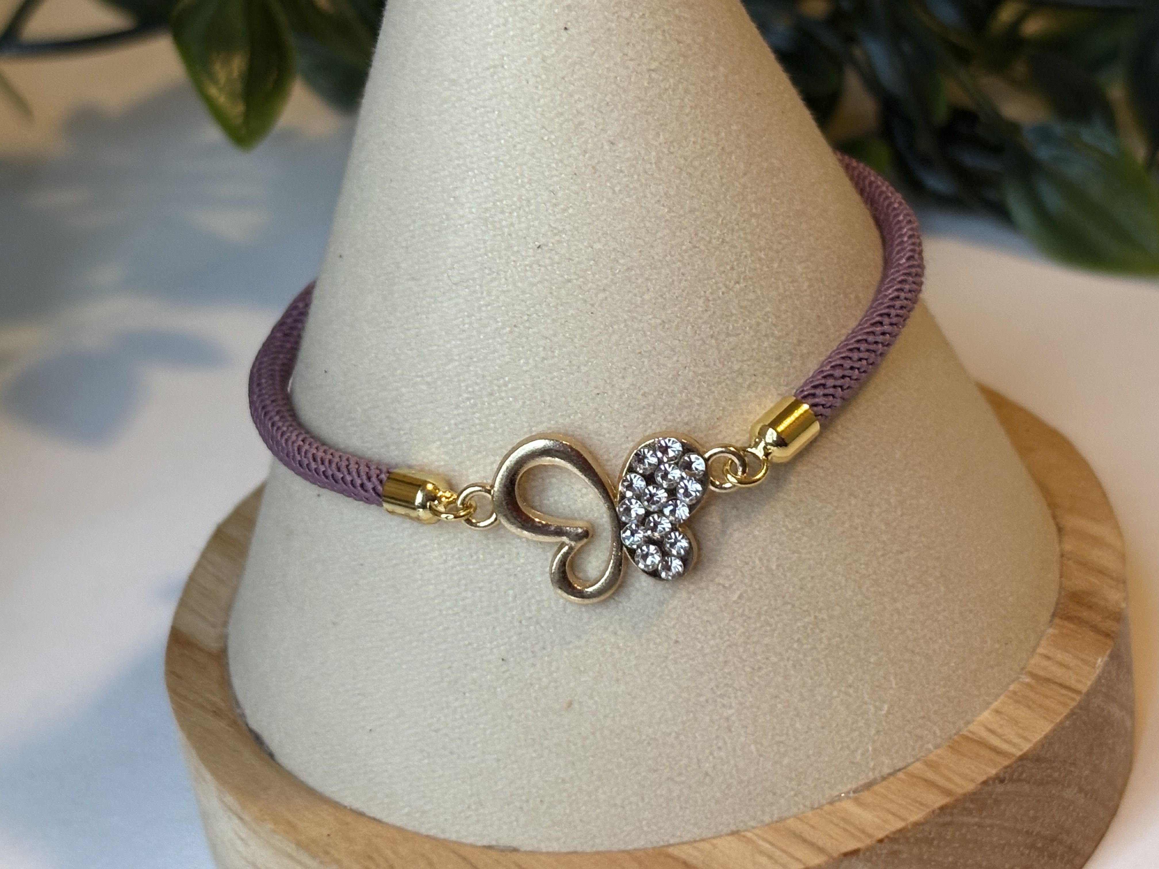 Purple and Gold Butterfly Sparkle Bracelet